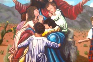 Jesus and the little children (close-up) by Mario Colin